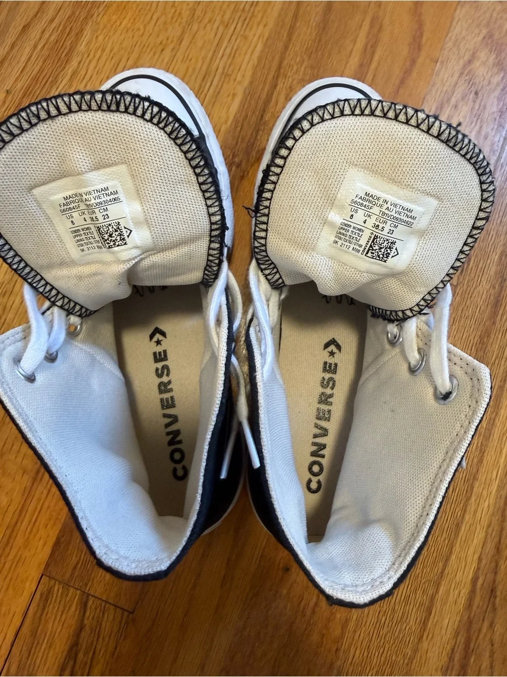 Converse Black and White Platform High Top Sneakers